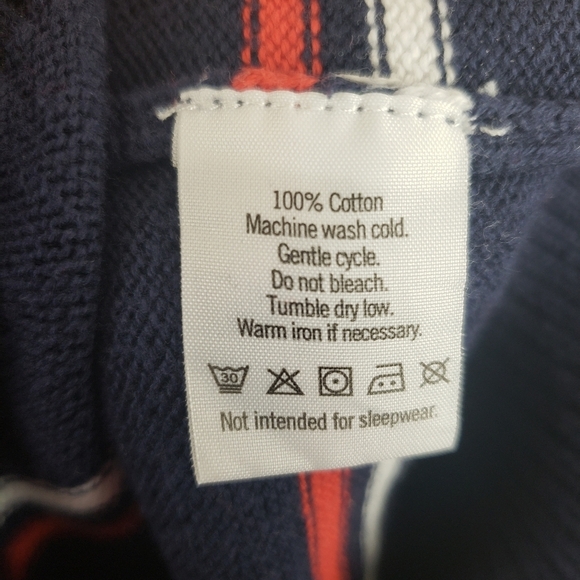 Janie And Jack Boy's Navy and Orange Cowl Neck Long Sleeve Sweater Sz 4 - Picture 6 of 6